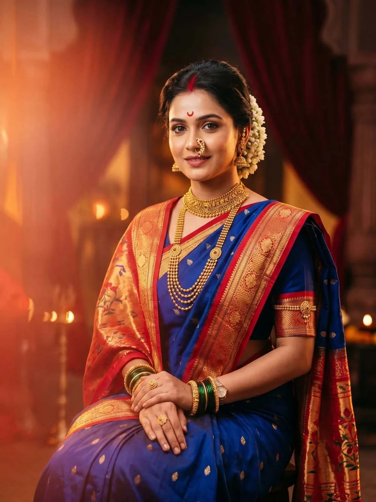 Paithani at Dusk — Royal Portraits